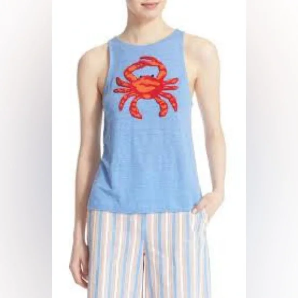 Tory Burch Crab Embellished Tank in Blue Dusk - Picture 11 of 11